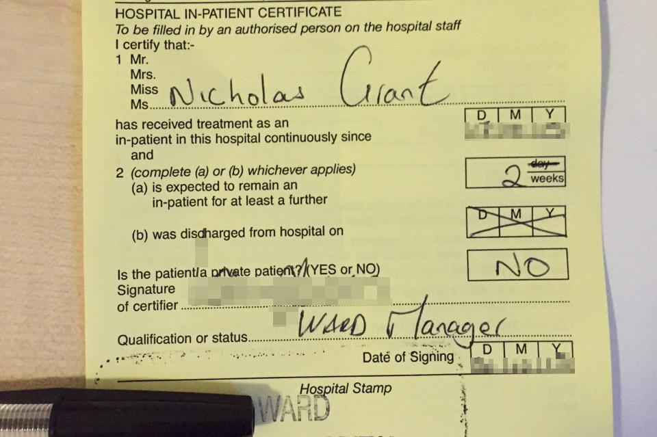 Hospital Note