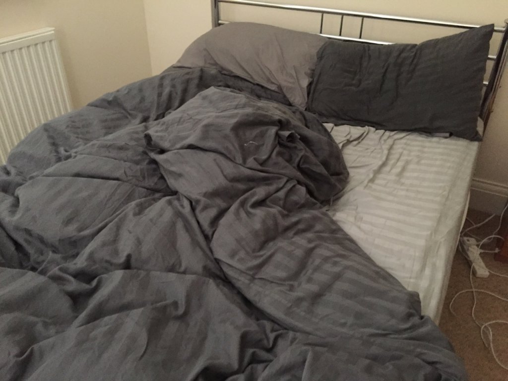 Unmade bed