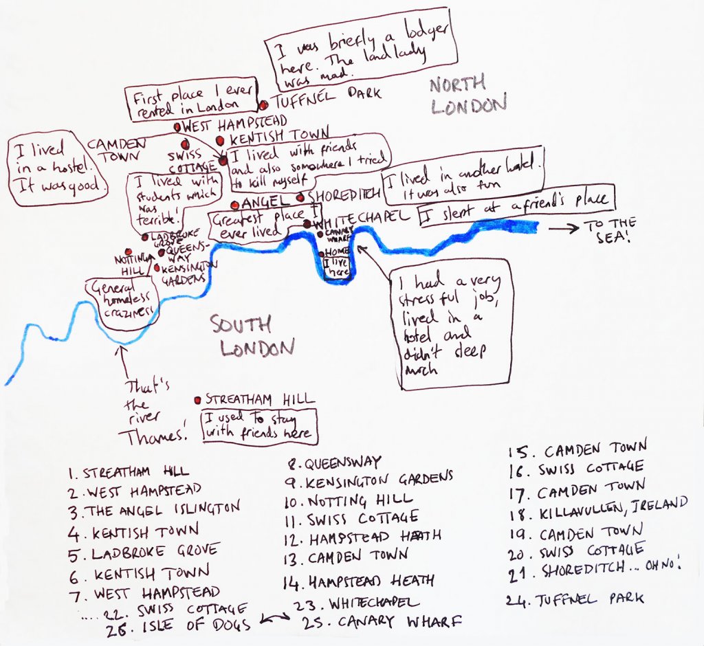 Homeless in London map