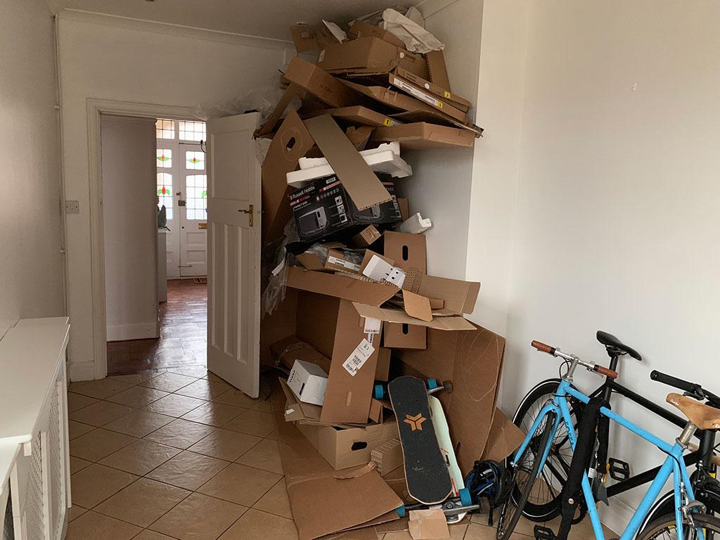 Cardboard pile