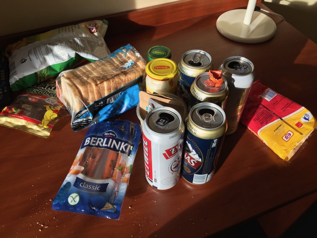 Hotel room feast