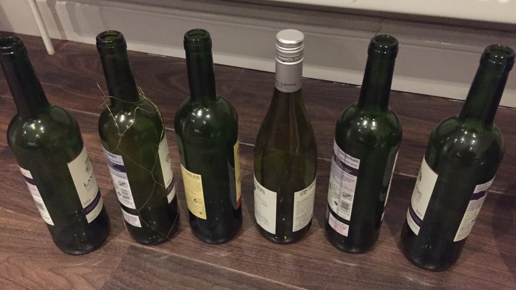 Empty wine bottles