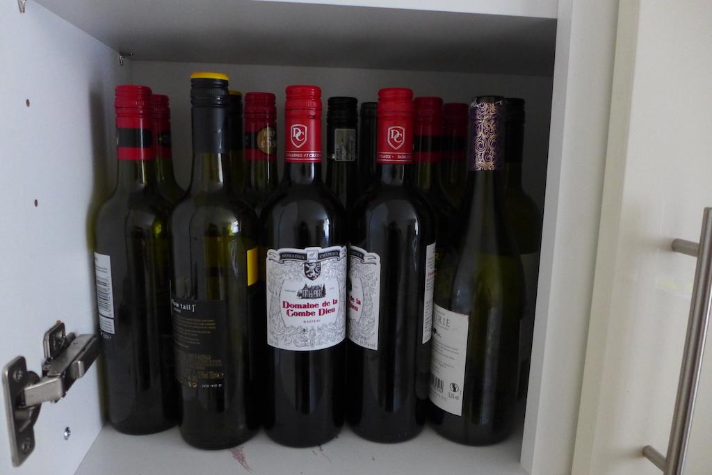 Wine bottles in the cupboard