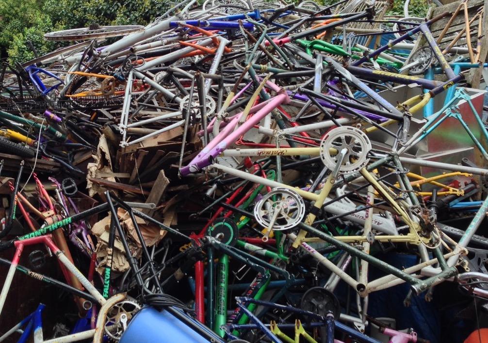 Pile of rusty bikes