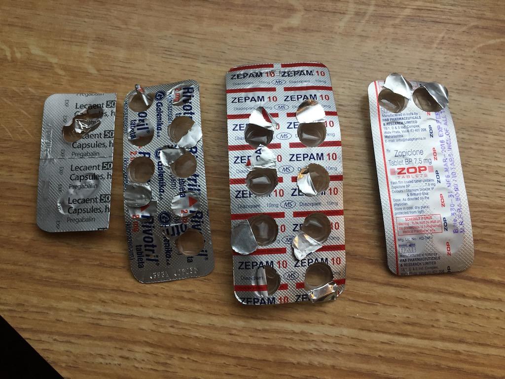 Empty pill packets
