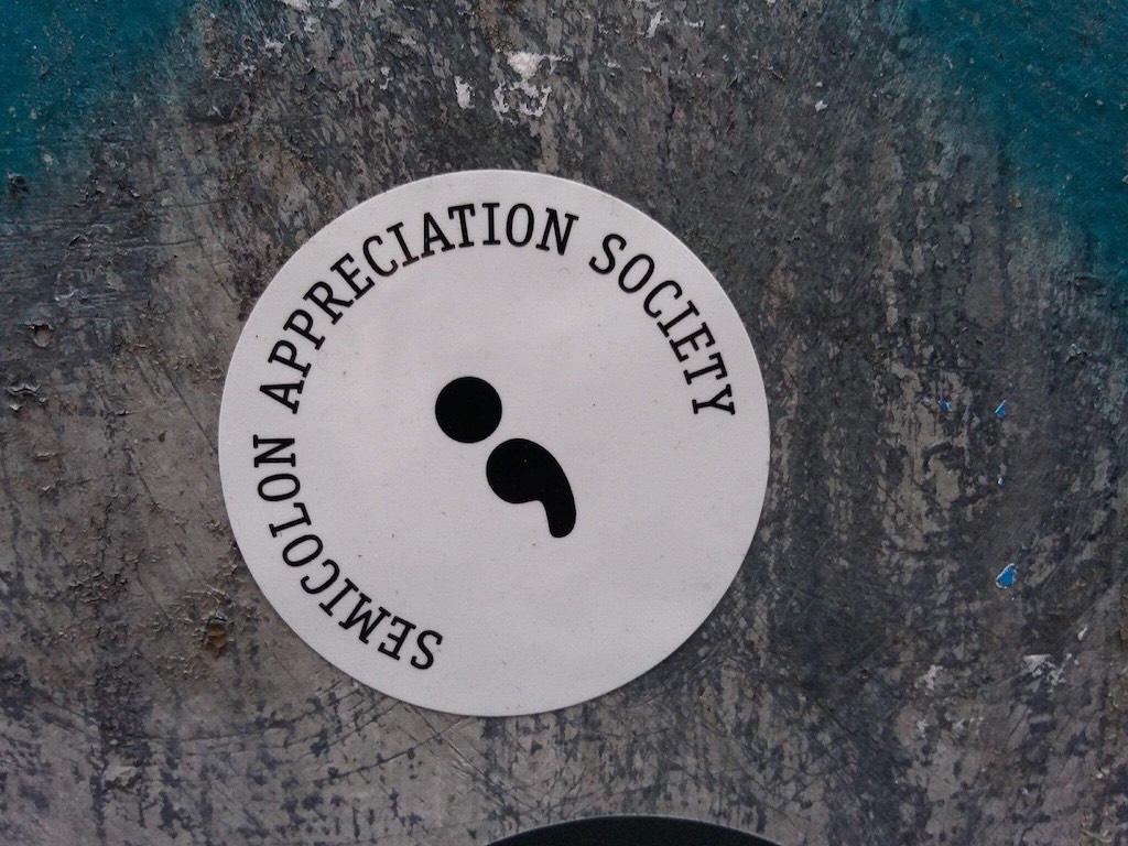 Semicolon sticker