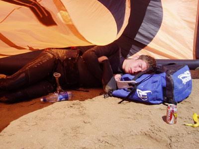 Sleeping under a kite